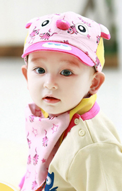 เซ็ตหมวกแก๊ปเด็กพร้อมผ้ากันเปื้อนลายเสือ TUTUYA