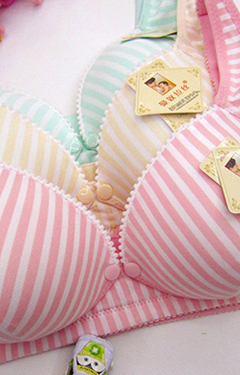 เสื้อในให้นมลูกลายทาง แบบไม่มีโครง