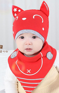 เซ็ตหมวก MONSTER พร้อมผ้ากันเปื้อนลายเข้าชุดกัน DANDY BEBE