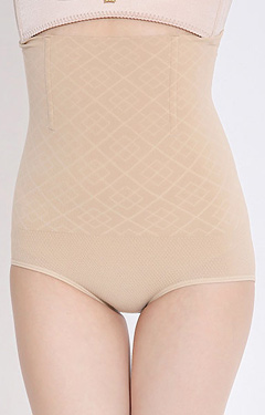 กางเกงกระชับหน้าท้องเอวสูงมีกันม้วน