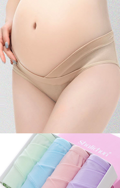 กางเกงในคนท้องเอวต่ำกล่อง 4 ตัว 4 สี