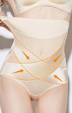 กางเกงเก็บพุง แบบเอวสูง เปิดด้านหลังได้ ผ้าเงาลื่น